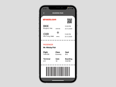 Boarding pass mobile