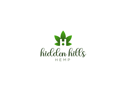 HIDDEN HILLS HEMP branding cbd cbd logo cbd oil cbdoil design flat hemp hemp logo hemp oil icon leaf leaf logo leaves logo minimal