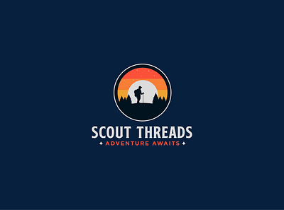 scout threads adventure adventure logo branding design flat forest logo icon illustration logo minimal moon logo scout sky logo stars logo