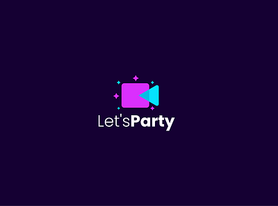 Let s Party app logo branding call logo camera camera logo design flat icon logo minimal minimalist video call video call app