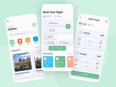 travel app ui design