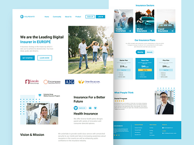 Insurance website page insurance landing page landing page design ui ui design ui ux web design web page website