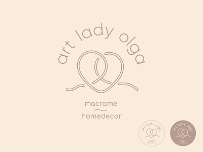 Macrame and homedecor art branding cosiness decor design graphic design heart homedecor logo macrame typography vector