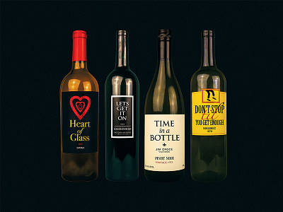 Wine Series 70s blondie jim croce marvin gaye michael jackson music photography typography wine wine bottles