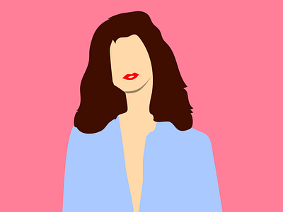 Lady in Coat design flat illustration minimal vector