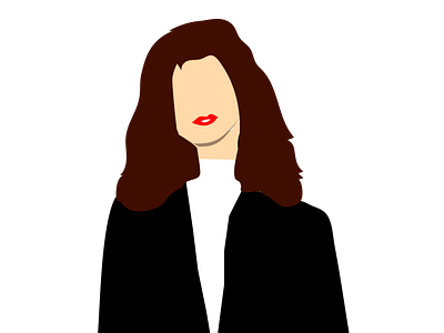 Lady in Jacket design flat illustration logo minimal vector