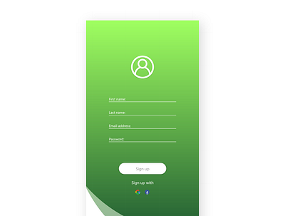 Sign Up Page Green