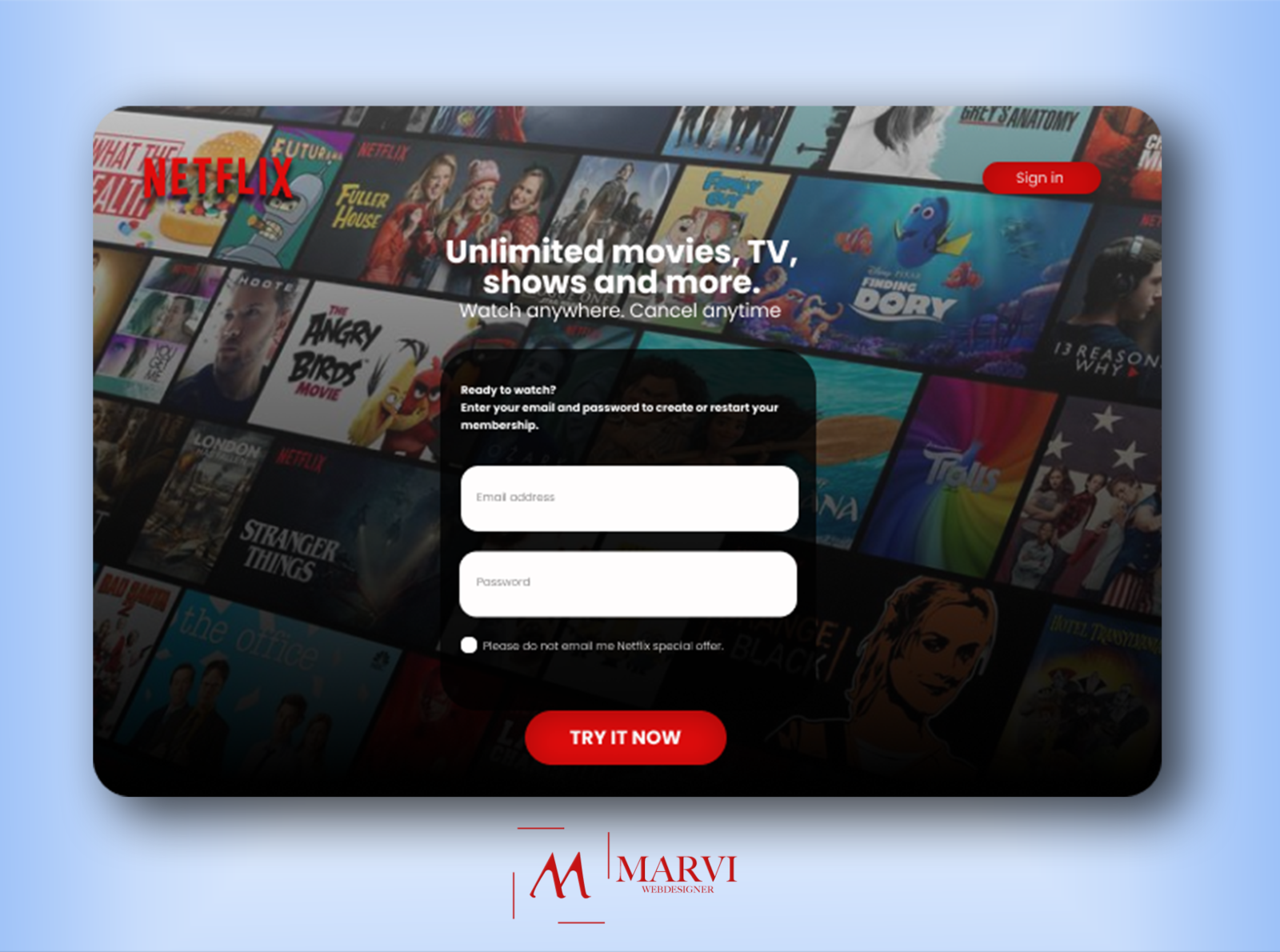 Netflix Sign Up Redesign By Mario On Dribbble   Netflix Sign Up Redesign 4x 