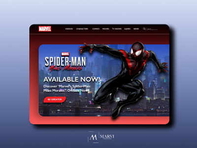 Marvel.com landing page redesign branding dailyui design homepagedesign marvel redesign spiderman ui ux web website