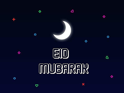 Eid Mubarak eid flat illustration moon mubarak shapes stars