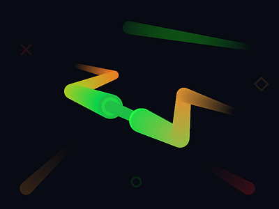 Konnect abstract art branding direction elements gradient illustrator pipes