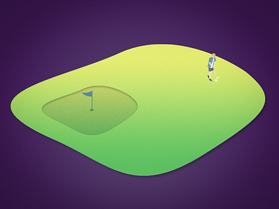Golfing ball club flat golf gradient illustration minimal retro sport