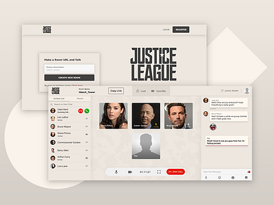 Chat Interface audio call chat justice league project ui ux video wip