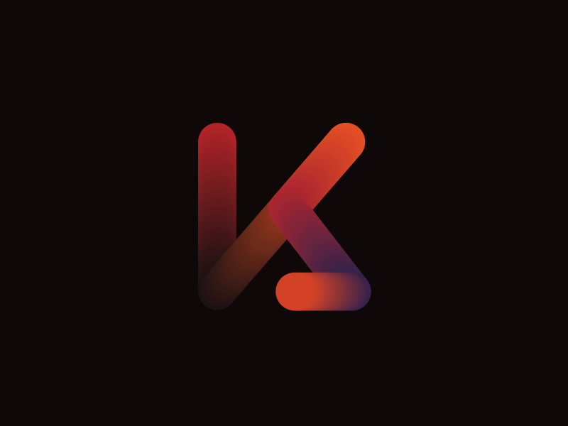 Karakal after animation branding effects gradient k logo motion typography