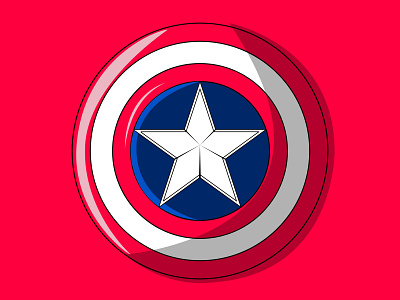 Captain America's Shield - Vector Illustration captain america illustration marvelcomics shield stars stripes vector art
