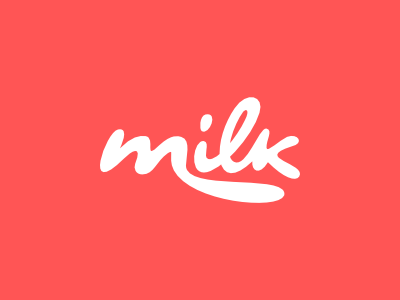 Milk letter lettering logo mark milk
