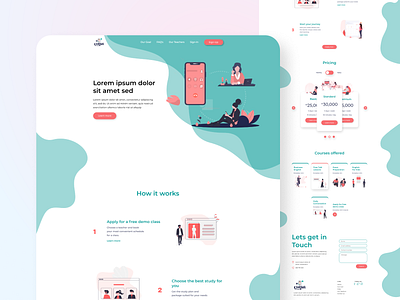 Online Learning | A Landing Page design flat illustrator interface minimal minimalism online learning ui uidesign uiux user interface uxdesign vector web