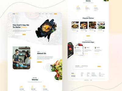 Restaurant | Landing Page Design clean flat illustration interface minimal minimalism ui uidesign uiux web