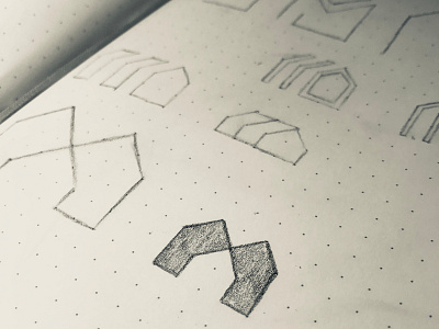 early sketches for a real estate investment app logo