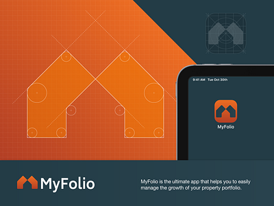 myfolio visual id presentation branding corporate design graphic design logo logotype m minimalist property property management symbol ui visual identity