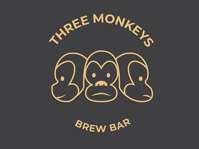 3monkeys bar beer brewery design flat graphicdesign logo minimal modern monkeys