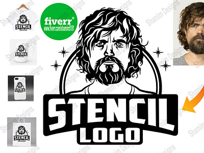 I will do a black and white vector face portrait logo, stencil black and white logo blackandwhite design logo stencil stencil logo stencils vector