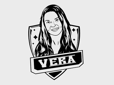 Black and white vector face portrait logo