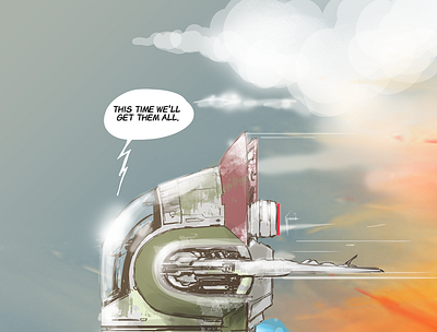 Slave One - Starwars characterdesign comic fantasy fiction graphic design ill illustration jediorder spaceship starwars