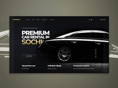 SochiRent | UX/UI concept design figma first screen graphic design rent ui ux web webdesign