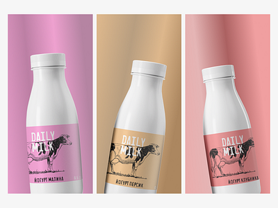 Yogurt packaging design | Daily Milk branding design figma graphic design milk pack package packaging yougurt йогурт молоко упаковка