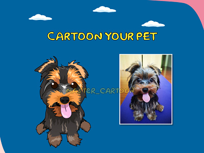 CUSTOM ANIMAL CARTOON animal animal art animation 2d cartoon custom art cute dog dogs funny gift illustration pet