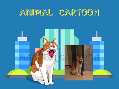 CUSTOM ANIMAL CARTOON 2d cartoon cat illustration