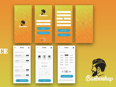 Barbarshop Mobile app Interface app design design ui ux