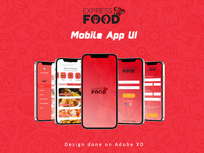 Food Express Mobile UI app design branding design ui ux