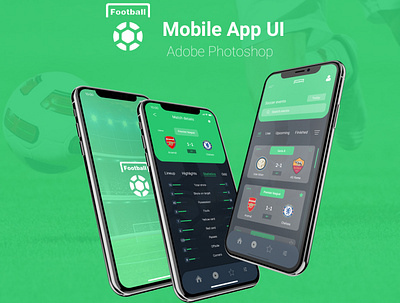 Football Live score Mobile UI branding design ui ux