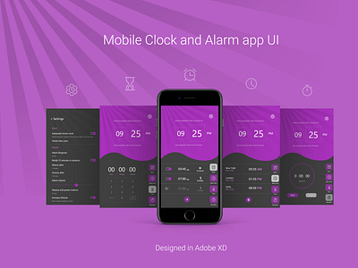 Simple Mobile clock app UI