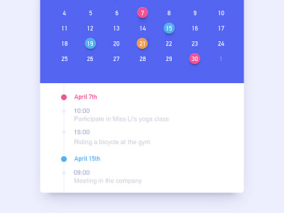 Schedule table blue circular color number plan shadow time