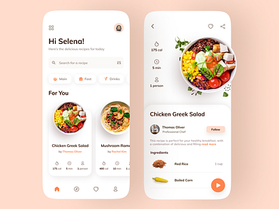 Recipe App app design figma mobile recipeapp ux