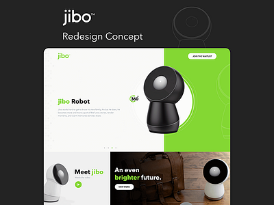 Jibo Robot clean design interface jibo minimal redesign responsive ui user ux webdesign wip