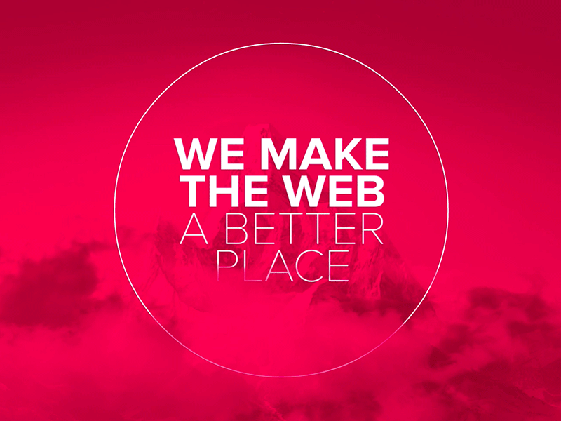 We Make the Web a Better Place animation clouds depth gif mountains red