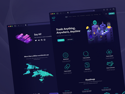 Crypto Currency Landing Page - Real Project blockchain crypto cryptocurrency design illustration interaction landingpage minimal nft trade ui ux web design