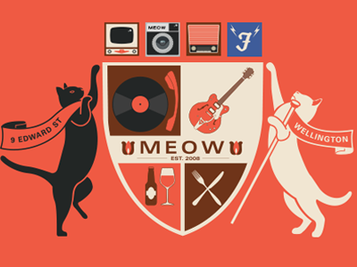 Header for a website cats crest illustration shield