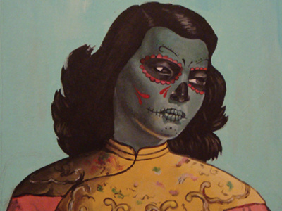 Illustration for Day of the Dead party poster