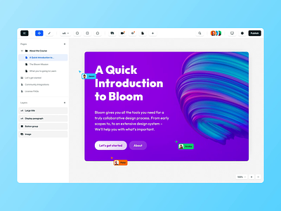 Builder concept builder clean collaboration content course create creator dark design edit editor forms real time saas simple software tool ui web wysiwyg