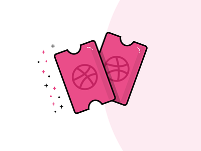 2 pink tickets design designer dribbble illustration invitation invite invites new