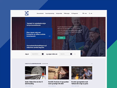 CO-Industri website clean design desktop frontpage industrial industry landing layout simple ui web website