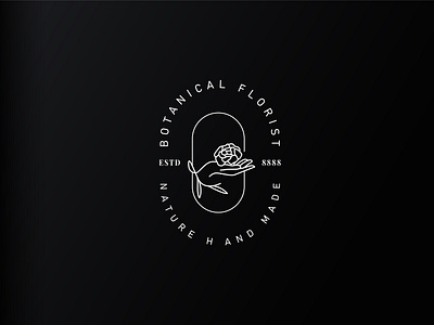 Hand rose logo design template