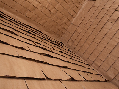 Wall instalation by paper bags