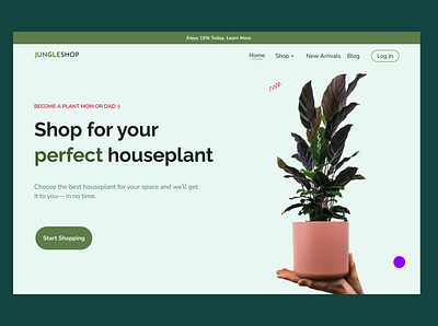 Plant shop Hero Page branding graphic design ui