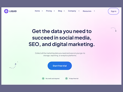 marketing website hero